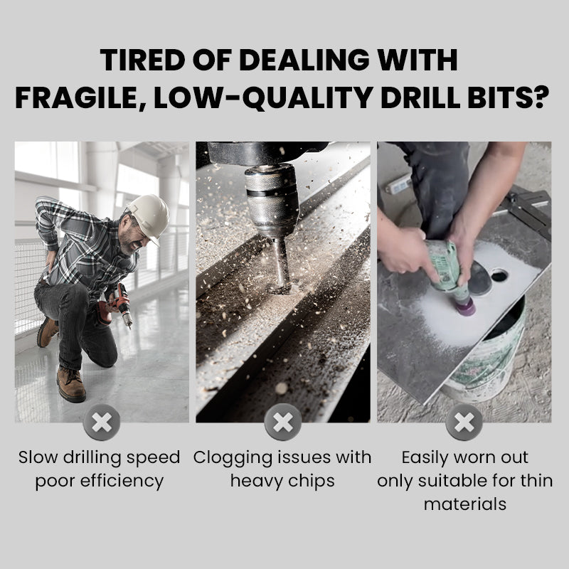 High-Strength 4-Flute Serrated Eccentric Drill Bit Kit
