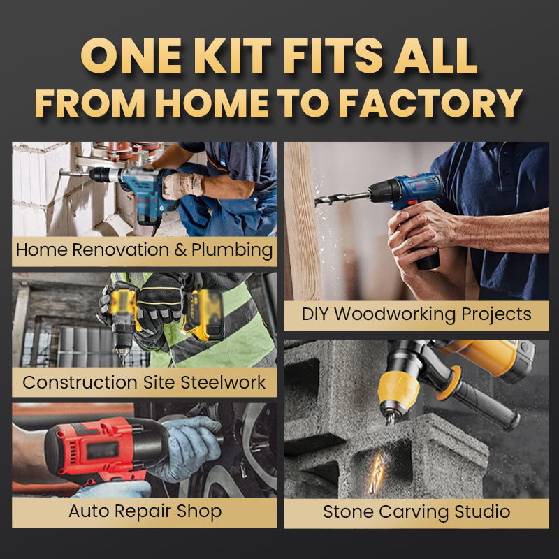High-Strength 4-Flute Serrated Eccentric Drill Bit Kit