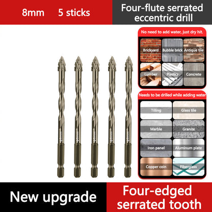 High-Strength 4-Flute Serrated Eccentric Drill Bit Kit