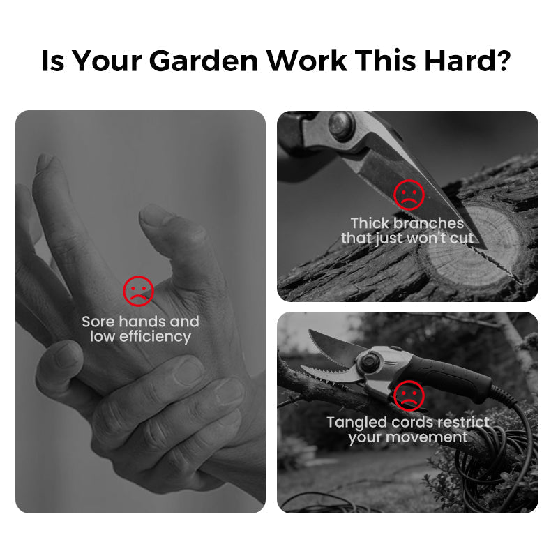 ELECTRIC PRUNING SHEARS - Cordless and 10mm Cutting Capacity, 2-Hour Fast Charge, Ergonomic Design for Garden and Orchard