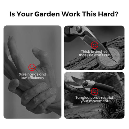ELECTRIC PRUNING SHEARS - Cordless and 10mm Cutting Capacity, 2-Hour Fast Charge, Ergonomic Design for Garden and Orchard