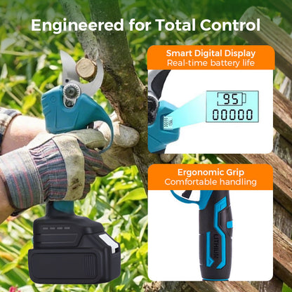 ELECTRIC PRUNING SHEARS - Cordless and 10mm Cutting Capacity, 2-Hour Fast Charge, Ergonomic Design for Garden and Orchard