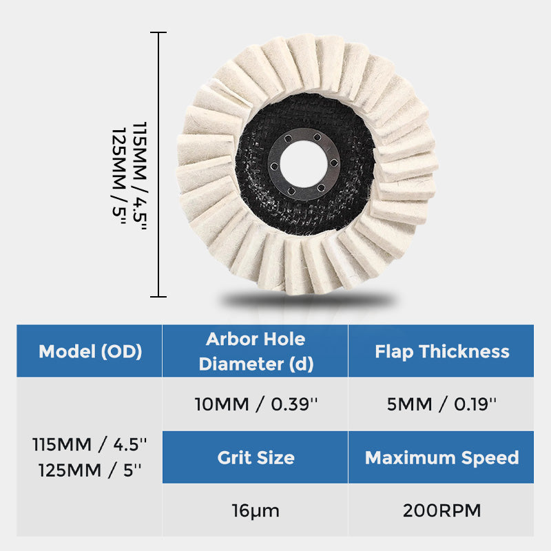 Wool Felt Flap Polishing Disc High-Performance, Fine Polishing and Long-Lasting Use
