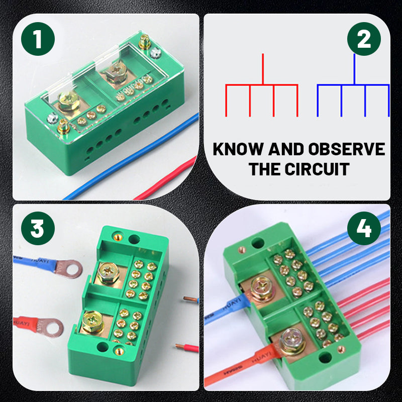 Electrical Terminal Block - 60A ,8 Screw Positions