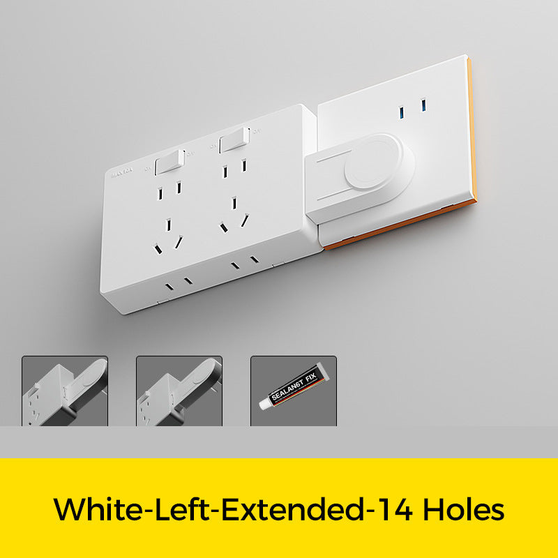 Wall Multi-Plug Outlet Extender with Separate Switches