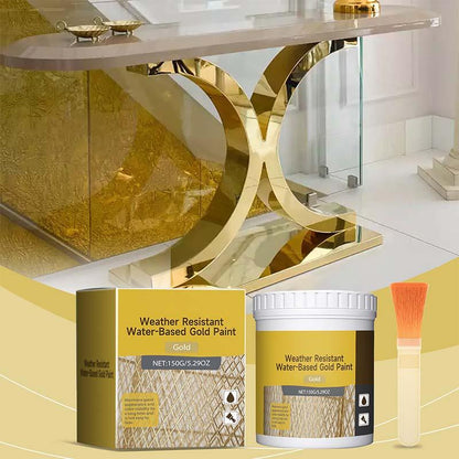 Water-Based Weather-Resistant Gold Paint