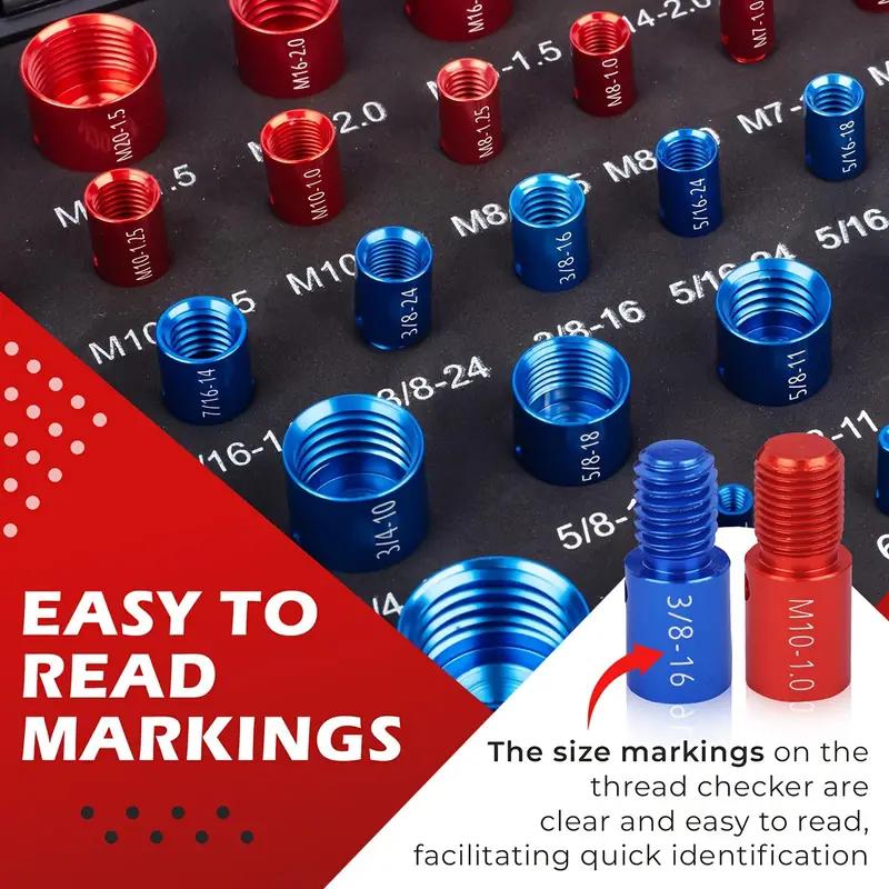 Nut and Bolt Thread Checker Kit Military-Grade Precision for Internal and External Threads (Metric + Imperial