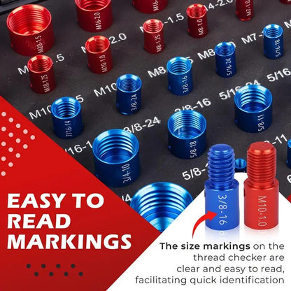 Nut and Bolt Thread Checker Kit Military-Grade Precision for Internal and External Threads (Metric + Imperial