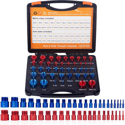 Nut and Bolt Thread Checker Kit Military-Grade Precision for Internal and External Threads (Metric + Imperial