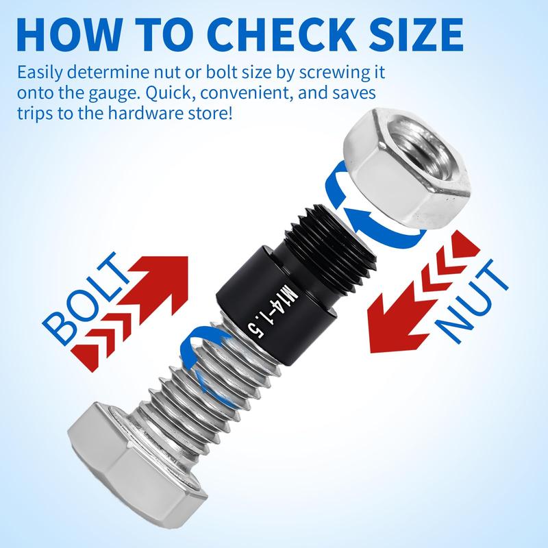 Nut and Bolt Thread Checker Kit Military-Grade Precision for Internal and External Threads (Metric + Imperial