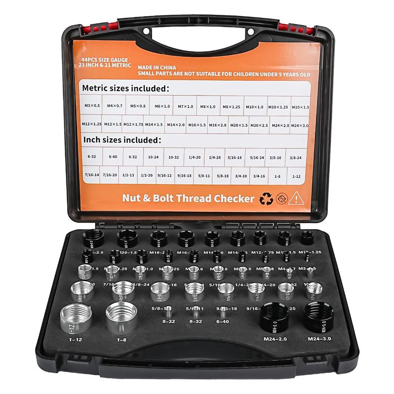Nut and Bolt Thread Checker Kit Military-Grade Precision for Internal and External Threads (Metric + Imperial